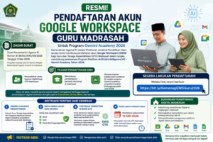 Pendaftaran Akun Google Workspace Guru Madrasah untuk Program Gemini Academy 2026 Dibuka