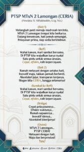 Lirik Lagu PTSP MTsN 2 Lamongan
